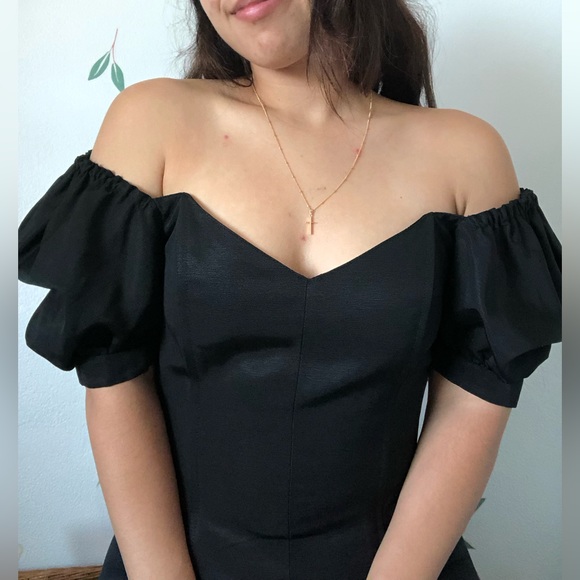 Vintage Carré Paris Black Boned Off the Shoulder Top - Picture 6 of 16